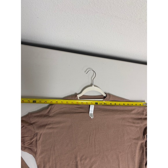 Alo Yoga Muse Crew Neck Pullover Sweatshirt Cedar Brown Ribbed Knit Small - Picture 6 of 8